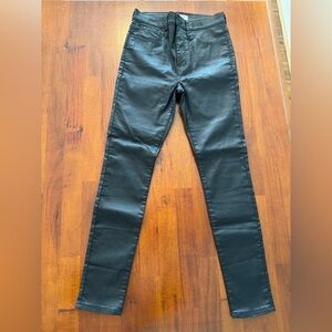 Madewell Black 10" High-Rise Skinny Jeans: Coated Edition
